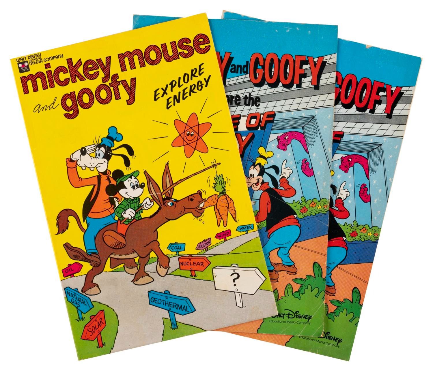 Epcot Comic A Set of Mickey and Goofy Energy and EPCOT Comic Books.