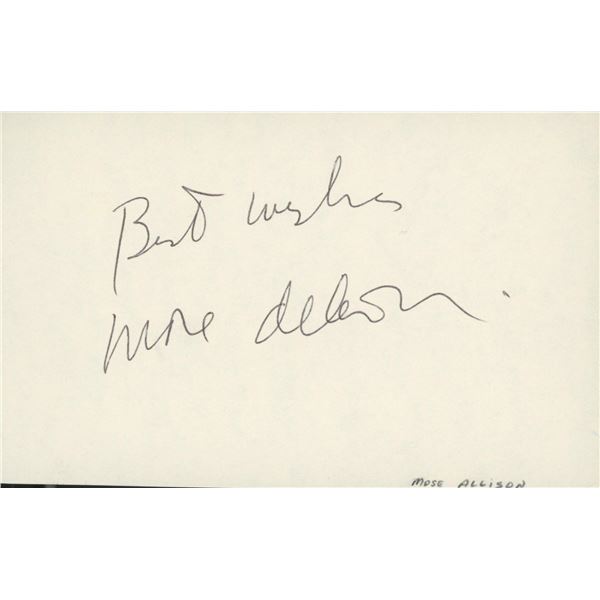 Blues Musician Mose Allison signature cut