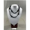 Image 1 : Vintage Black Ventian Glass Art Deco Flapper Necklace