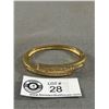 Image 2 : Quality Solid 10k Gold Plate Simulated Diamond Cuff Bangle