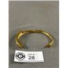 Image 3 : Quality Solid 10k Gold Plate Simulated Diamond Cuff Bangle