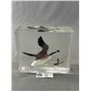 Image 1 : Carved Wood Canada Goose in Large Acrylic Block
