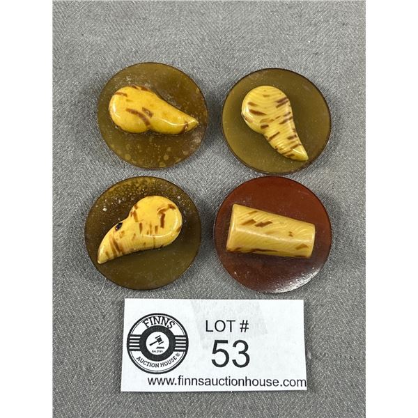 4 Unusual Bakelite Buttons (1930s)