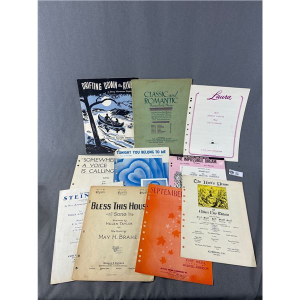 10 Vintage Pcs of Sheet Music