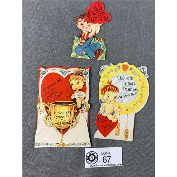4 Vintage Valentines Cards