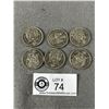 Image 1 : 6 Old Canadian 50 Cent Coins