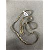 Image 1 : Quality Gold Plate Solid Sterling Silver Braided 16" Necklace & 6" Bracelet Set.