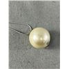 Image 2 : Runway Statement Necklace. Approx. 28"L w/ 1" Diam. Faux Pearl
