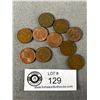 Image 1 : 10 Old Canadian Pennies 1939 to 1967