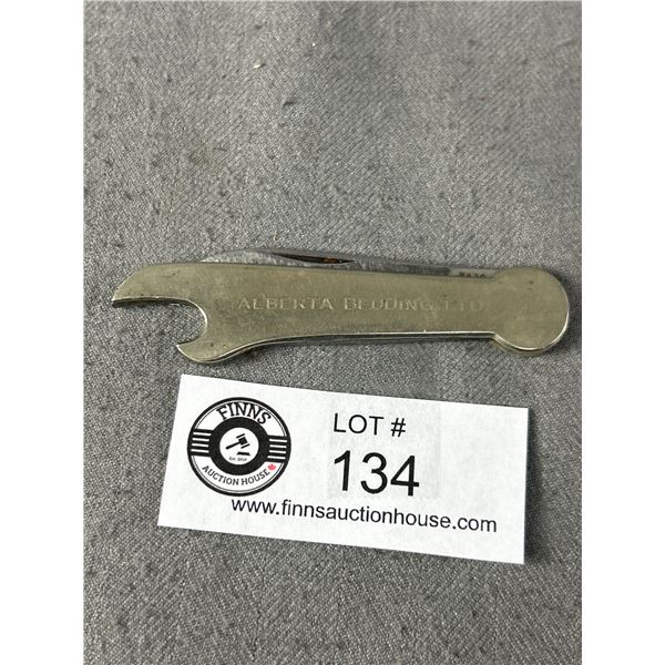 Alberta Bedding Pocket Knife/Bottle Opener 1930s