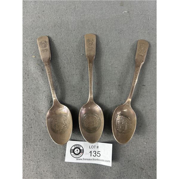 3 Bicentennial U.S State Spoons with Coats of Arms