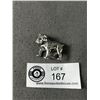 Image 1 : Silver Bull Dog Brooch w/ Ruby Eyes