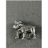 Image 2 : Silver Bull Dog Brooch w/ Ruby Eyes
