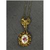 Image 2 : Beautiful Antique Emamel Gold Plate Necklace. Approx. 20"L
