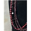 Image 2 : Exquisite Quality Genuine Pearl, Onyx & Garnet Necklace. Approx. 18"L