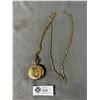 Image 1 : Vintage Waltham Goldtone Monogrammed Pocket Watch w/ 38" Chain In Working Condition