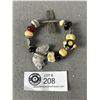 Image 1 : Vintage Beaded Stretch Bracelet w/ Metal Accents