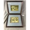 Image 1 : 2 Vintage Anton Peck Paper Tole Framed Pictures Approx. 13" x 11.5"