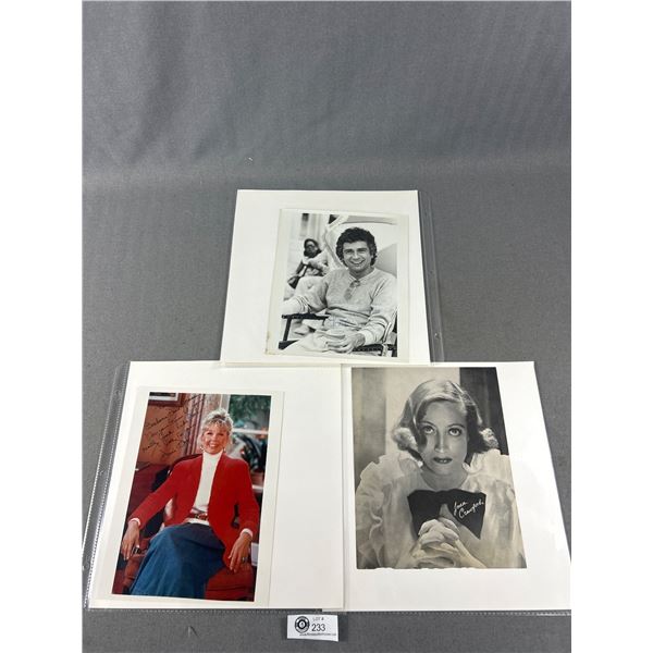 6 Vintage 8" x 10"  Hollywood Movie Star Photos Some Autographed - Eddy Arnold, Doris Day,Mac Davis