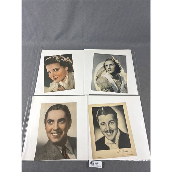 8 Vintage, Mostly 8" x 10" Pictures Of Hollywood Movie Stars - Deanna Durbin, Don Ameche, Ida Lupino