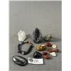 Image 1 : Nice Assortment Of Polished Rocks & Crystals Including Stone Bracelet