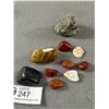 Image 2 : Nice Assortment Of Polished Rocks & Crystals Including Stone Bracelet