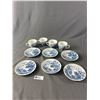 Image 1 : 4 "Country Side" Wedgewood England Cups w/ 6 Matching Saucers