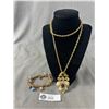 Image 1 : Vintage 1928 Boho Glam Long Chain Pendant Necklace & Stretch Bracelet