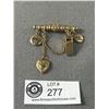 Image 1 : Adorable Chatelaine Brooch w/ Charms - 2 Opening Lockets, Heart & Whistle