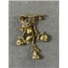 Image 2 : Nice Quality Gold Tone Chatelaine Style Charm Brooch
