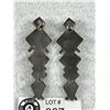 Image 2 : Pair of Custom Sterling Silver Dangle Earrings Marked 925 Heavy 15.6gr