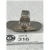 Image 2 : Large 32 gram Custom Made Silver Spoon Ring.