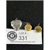 Image 1 : Vintage Sterling Silver Heart G.F. Engraved + Gold Plated Picture Locket Pendants