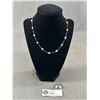 Image 1 : Vintage Sterling Silver w/ Genuine Pearls Necklace + Pair of Sterling Silver Earrings