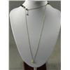 Image 2 : 925 Sterling Silver w/ Tiny Stones Pendant 2 Strand Necklace