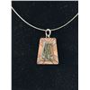 Image 2 : Sterling Silver Wire + 925 Mexican w/ Abalone Stone Pendant Necklace