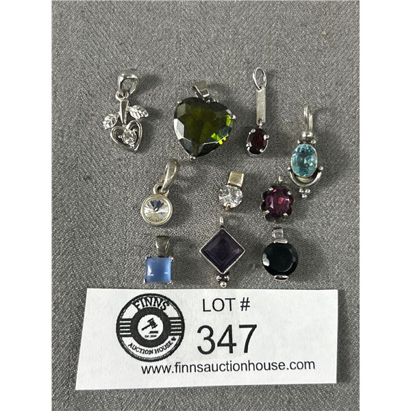 10 Beautiful Pendants, Some w/ Genuine Gem Stones