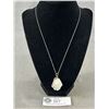 Image 1 : Rock Crystal Stone w/Silver + Chain Pendant Necklace