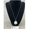 Image 2 : Rock Crystal Stone w/Silver + Chain Pendant Necklace