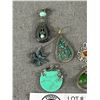 Image 2 : 8 Vintage Sterling Silver, Some w/ Gem Stones Pendants