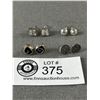 Image 1 : 4 Pairs of Sterling Silver w/ Stones Stud Earrings