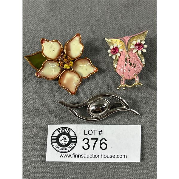 3 Vintage Brooches