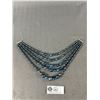 Image 3 : Vintage 1950th 5 Strands Pearls + Faceted Glass Beads Necklace