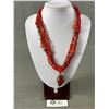 Image 1 : Vintage 6 Strands w/ Pendant Bead Necklace, Red Coral Colour