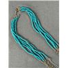 Image 2 : Extraordinary 5 Strands Turqouise Color Beads + G.P. Links Chains Necklace