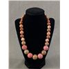 Image 1 : Vintage Heavy Large Graduated Porcelain or Glass Beads Necklace