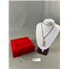 Image 2 : Lovely Gold Plated Necklace with a Crystal Stone