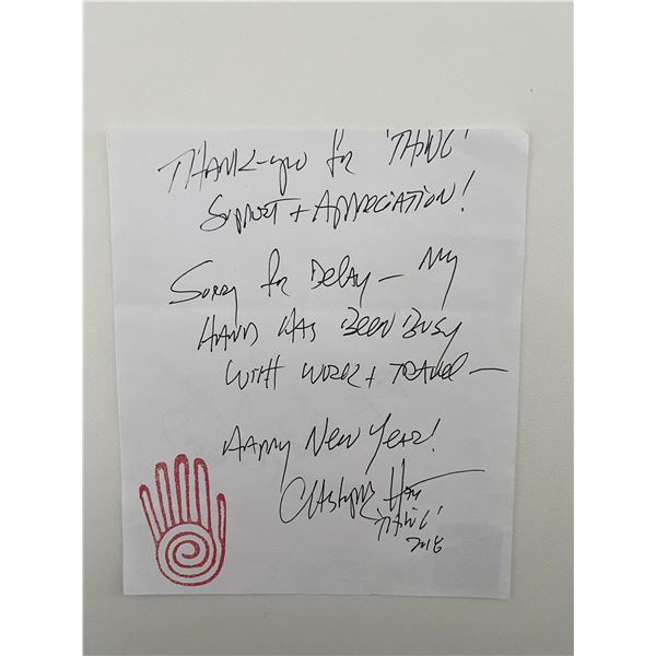 The Addams Family Christopher Hart Signed Letter