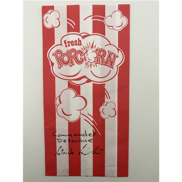 Star Wars Commander Desanne Patrick Ginter signed popcorn bag