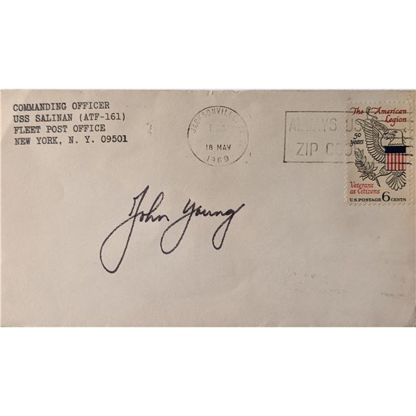 John Young Signed Apollo 10 Recovery Cover